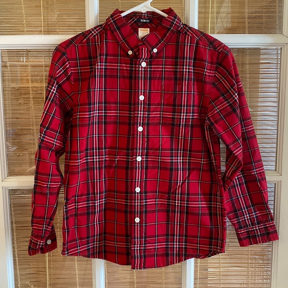 Boys plaid button up shirt